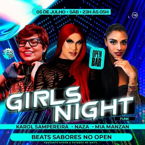 GIRLS NIGHT - SÁBADO OPEN BAR - 05/07/25 | Ribeirão Preto