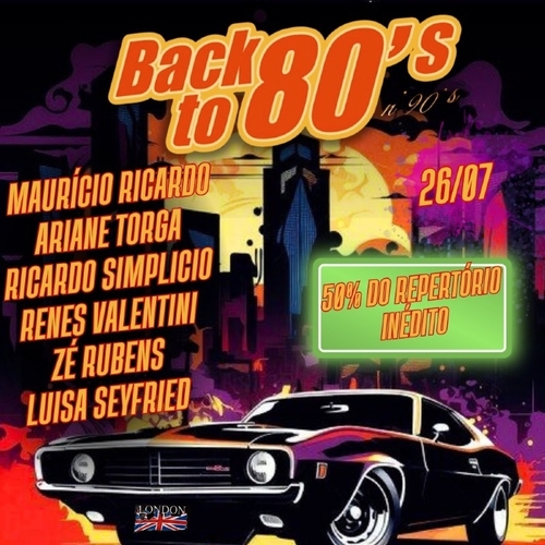 Back to 80 (20:30 horário de abertura da casa) - 26/07/25 | Uberlândia 