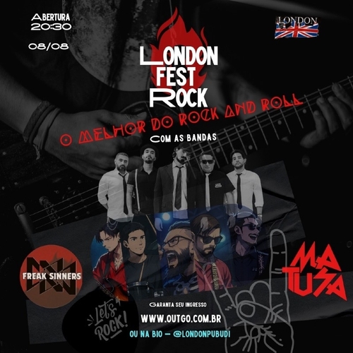 London Fest Rock (20:30 horário de abertura da casa) - 08/08/25 | Uberlândia 