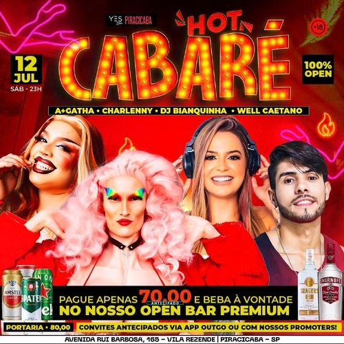 HOT CARBARÉ - SÁBADO OPEN BAR - 12/07/25 | Piracicaba