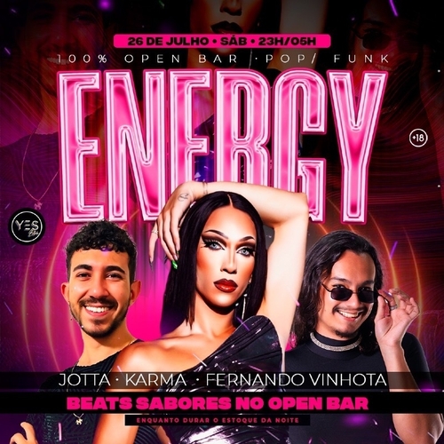 ENERGY - POP/FUNK - SÁBADO OPEN BAR - 26/07/25 | Ribeirão Preto