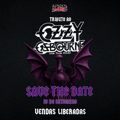 Ozzy Osbourne -Tributo (20:30 abertura da casa) - 19/09/25 | Uberlândia 