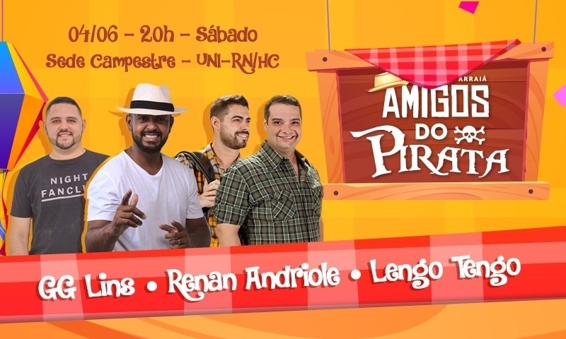 Arraiá Amigos do Pirata - 04/06/22 às 19:00 Arraiá Amigos do Pirata - 04/06/22 às 19:00