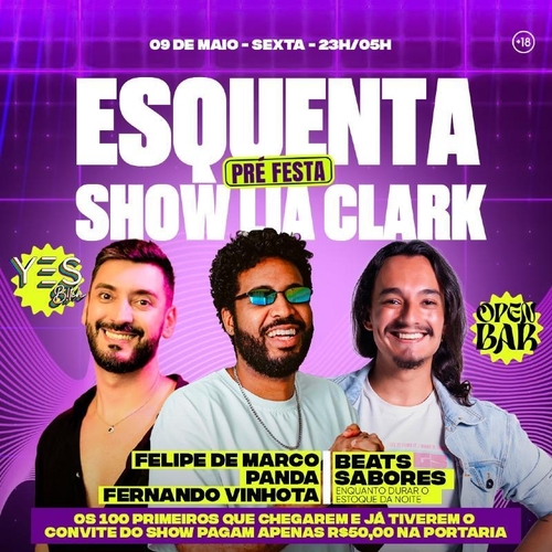 ESQUENTA PRÉ FESTA - SHOW LIA CARK - OPEN BAR - 09/05/25 | Ribeirão Preto