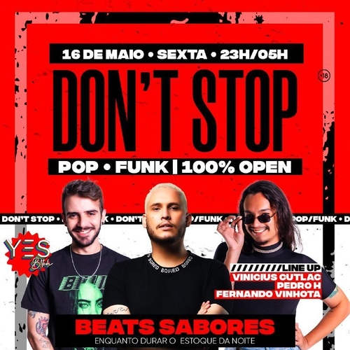 DON'T STOP - POP/FUNK - SEXTA OPEN BAR - 16/05/25 | Ribeirão Preto